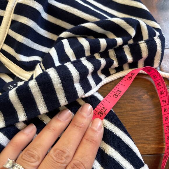 NWT‎ Lands' End Striped V-Neck Terry Hooded Swimsuit Cover Up Dress Blue XS - Picture 9 of 9